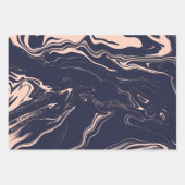 Feuille De Papier Cadeau or rose et bleu marine Noël (Devant 2)