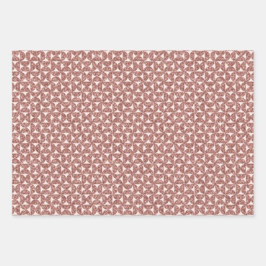 Feuille De Papier Cadeau Or rose étincelant (Devant 3)