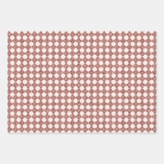 Feuille De Papier Cadeau Or rose scintillant (Devant)
