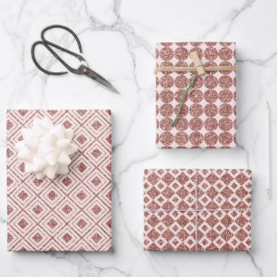 Feuille De Papier Cadeau Or rose scintillant