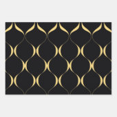 Feuille De Papier Cadeau Or, simple, moderne, luxueux graphisme ondulé (Devant)