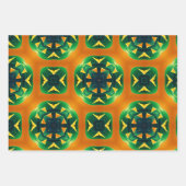 Feuille De Papier Cadeau Orange Abstrait Citrouille Halloween Trick ou Trea (Devant)