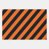 Feuille De Papier Cadeau Orange, Black, and White Chevron & Stripe Patterns (Devant 3)