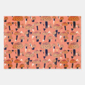 Feuille De Papier Cadeau Orange Black Fly Agari Champignons de champignons  (Devant 3)