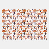Feuille De Papier Cadeau Orange Champignons Automne Motif d'automne (Devant)
