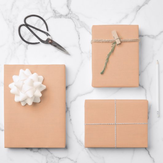 Feuille De Papier Cadeau Orange clair texturé (Recto)