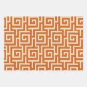 Feuille De Papier Cadeau Orange clé grecque (Devant 3)