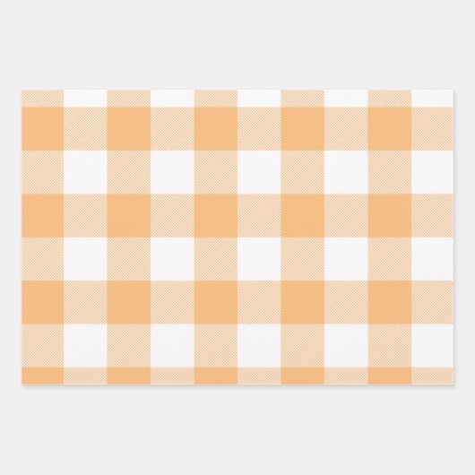 Feuille De Papier Cadeau Orange En vichy Plaid Multi (Devant 3)