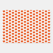 Feuille De Papier Cadeau Orange et Coeurs blancs (Devant 3)