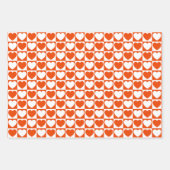 Feuille De Papier Cadeau Orange et Coeurs blancs (Devant)
