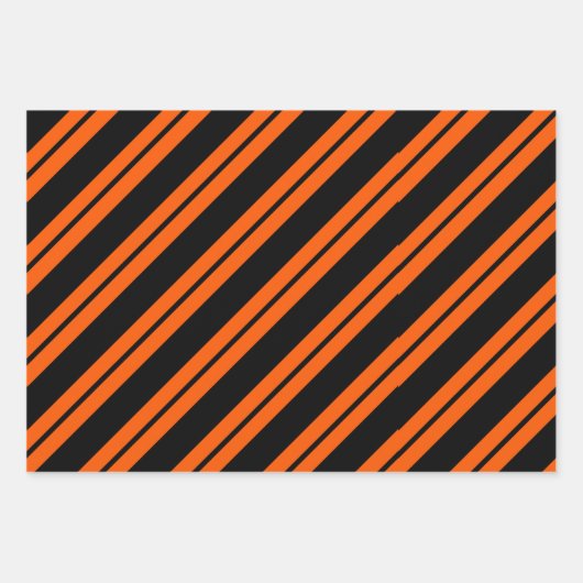Feuille De Papier Cadeau Orange Et Noir (Devant 3)