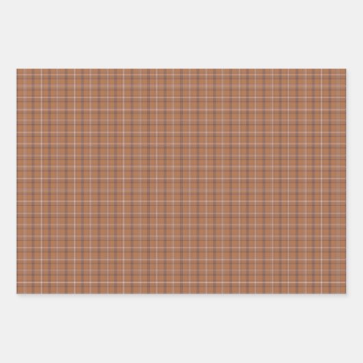 Feuille De Papier Cadeau Orange Gray Plaid Classic Pattern Rustic (Devant 3)