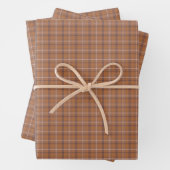 Feuille De Papier Cadeau Orange Gray Plaid Classic Pattern Rustic (En situation)