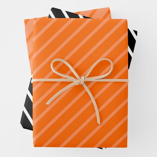 Feuille De Papier Cadeau Orange, Noir & Blanc