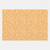Feuille De Papier Cadeau Orange Retro Paisley (Devant)