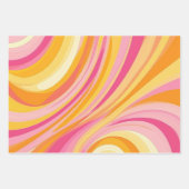 Feuille De Papier Cadeau Orange rose Abstrait (Devant)