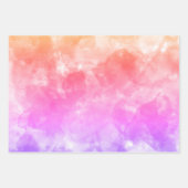 Feuille De Papier Cadeau Orange rose et violet (Devant 2)