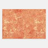 Feuille De Papier Cadeau Orange Rose Gold Red Marble Texture (Devant 2)