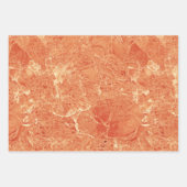 Feuille De Papier Cadeau Orange Rose Gold Red Marble Texture (Devant)