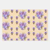 Feuille De Papier Cadeau Orange rouge Motif à fleurs (Devant 2)