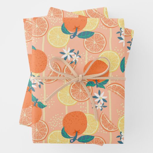 Feuille De Papier Cadeau Orange Summer Orange (En situation)