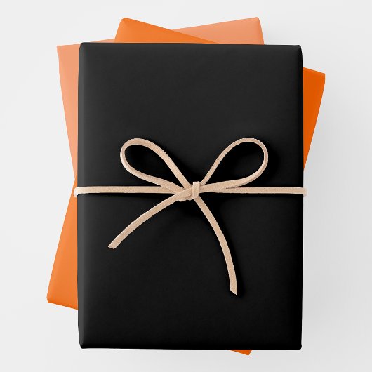Feuille De Papier Cadeau Orange Tendance, Orange Clair et Noir Complémentai