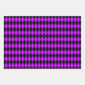 Feuille De Papier Cadeau Orange violet blanc et arlequin noir  (Devant 2)