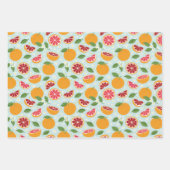 Feuille De Papier Cadeau Oranges Citrus motifs (Devant 3)