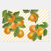 Feuille De Papier Cadeau Oranges d'agrumes frais rustique aquarelle de pays (Devant)