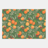 Feuille De Papier Cadeau Oranges et baies de vacances (Devant 2)