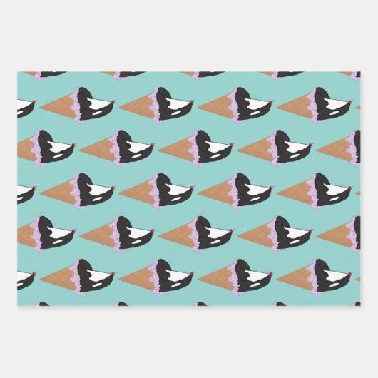 Feuille De Papier Cadeau Orca Killer Whale  (Devant)