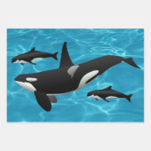 Feuille De Papier Cadeau Orca Whales (Devant)