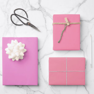 Feuille De Papier Cadeau Orchidée Simple Nuances Rose Tickle Sherbet 3 Tons