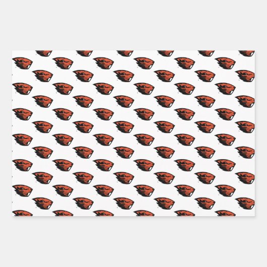 Feuille De Papier Cadeau Oregon State Beavers | Tête de castor (Devant 3)