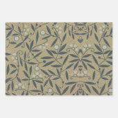 Feuille De Papier Cadeau Ornate floral pattern with dark blue vines  (Devant)