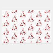 Feuille De Papier Cadeau Ornement de Noël rouge rustique (Devant 3)