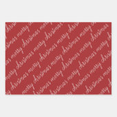 Feuille De Papier Cadeau Ornement de Noël rouge rustique (Devant 2)