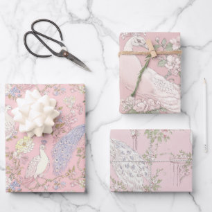 Feuille De Papier Cadeau Ornement de paon gracieux