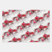 Feuille De Papier Cadeau Ornements de Noël bleu et vert (Devant)