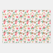 Feuille De Papier Cadeau Ornements de Noël festifs (Devant 3)