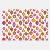 Feuille De Papier Cadeau Ornements de Noël rétro (Devant 2)