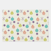 Feuille De Papier Cadeau Ornements de Noël rétro Snowflakes (Devant 2)