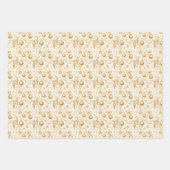 Feuille De Papier Cadeau Ornements d'or Vaches Noël (Devant 2)