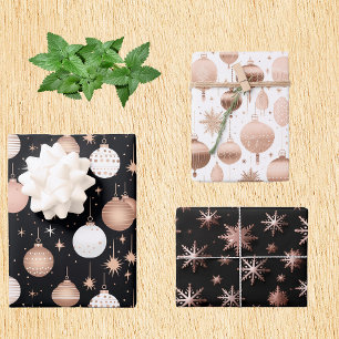 Feuille De Papier Cadeau Ornements métalliques Rose Gold Holiday en forme d