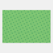 Feuille De Papier Cadeau ornements verts simples (Devant 3)