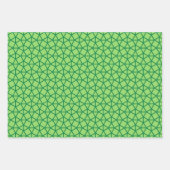 Feuille De Papier Cadeau ornements verts simples (Devant)