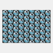 Feuille De Papier Cadeau Orque Majestueux Baleine Tueuse Vagues Bleues Océa (Devant 2)