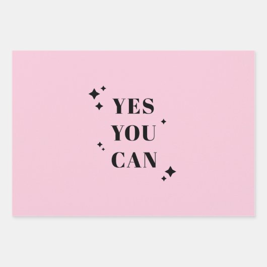 Feuille De Papier Cadeau Oui Vous Pouvez Citer Inspirationnelle (Devant 2)