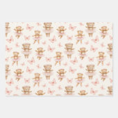 Feuille De Papier Cadeau Ours ballerines mignons (Devant 3)