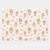 Feuille De Papier Cadeau Ours ballerines mignons (Devant)